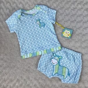 Happi by Dena Zebra Outfit 3-6 Months Blue